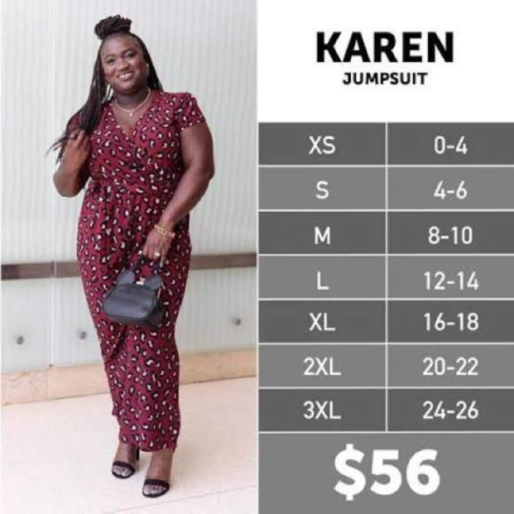 LuLaRoe Karen Jumpsuit, Charcoal Grey, L, NWT - Picture 7 of 8